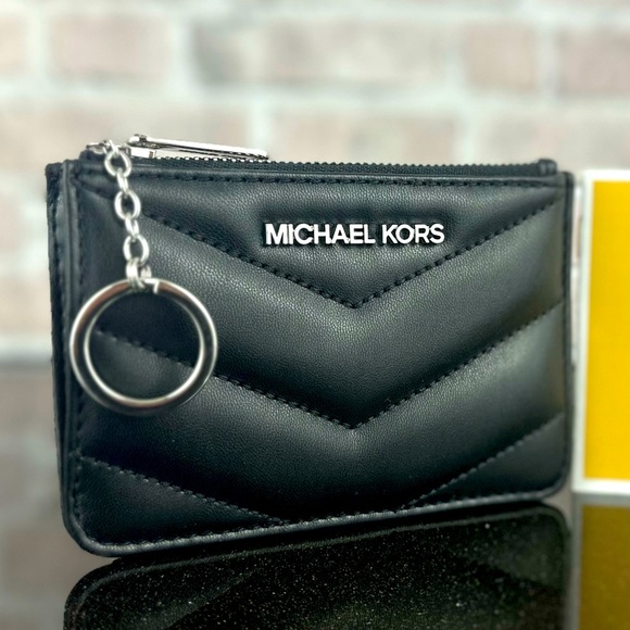 MICHAEL KORS JET SET TRAVEL QUILTED LEATHER SMALL COINPOUCH CARD WALLET BAG $188 - Picture 6 of 6
